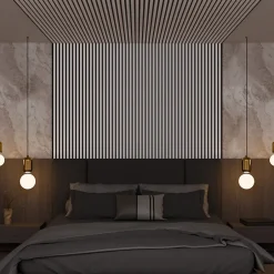 Panneau Acoustique 21mm - Blanc Cuir - Feutrine Noire - 240x60cm - Lot de 2-Ps Global Company New