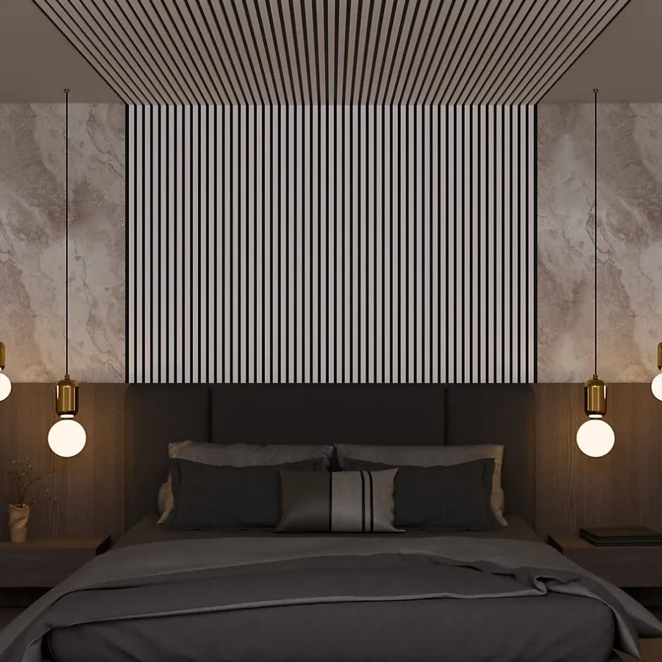 Panneau Acoustique 21mm - Blanc Cuir - Feutrine Noire - 240x60cm - Lot de 2-Ps Global Company New