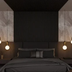 Ps Global Company Panneau Acoustique 21mm - Noir Mat - Feutrine Noire - 240x60cm - Lot de 2