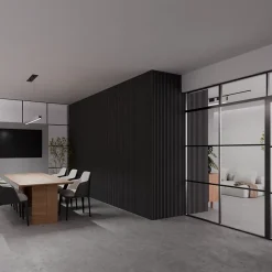 Ps Global Company Panneau Acoustique 21mm - Noir Mat - Feutrine Noire - 240x60cm - Lot de 2