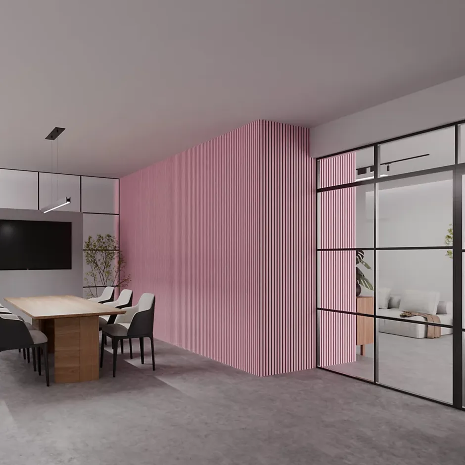 Panneau Acoustique 21mm - Rose - Feutrine Noire - 240x60cm - Lot de 2-Ps Global Company Outlet