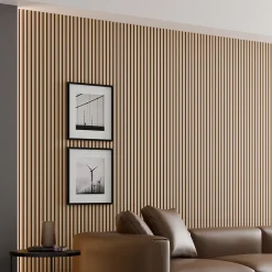 Ps Global Company Panneau Acoustique 11mm - Chêne - Feutrine Noire - 240x60cm - Lot de 4