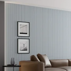 Ps Global Company Panneau Acoustique 21mm - Gris Cuir - Feutrine Noire - 240x60cm - Lot de 2