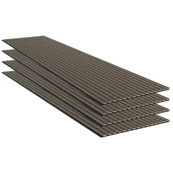 Ps Global Company Panneau Acoustique 11mm - Noyer Foncé - Feutrine Noire - 240x60cm - Lot de 4