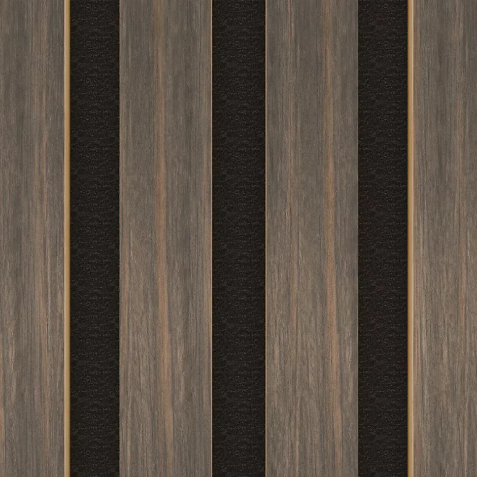 Ps Global Company Panneau Acoustique 11mm - Noyer Foncé - Feutrine Noire - 240x60cm - Lot de 4