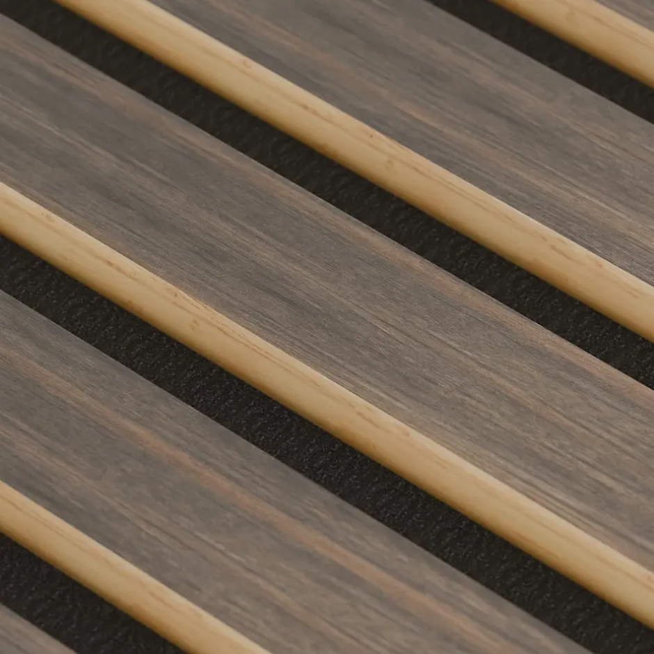 Ps Global Company Panneau Acoustique 11mm - Noyer Foncé - Feutrine Noire - 240x60cm - Lot de 4