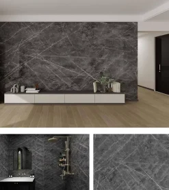 Wall Fashion Panneau Adhésif Effet Marbre Gris 250 x 120 x 0,3 cm Élégance et Facilité de Pose