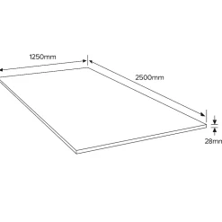 Panneau aggloméré hydro - 250 x 125 cm, ép.28 mm (vendu au panneau)- Discount