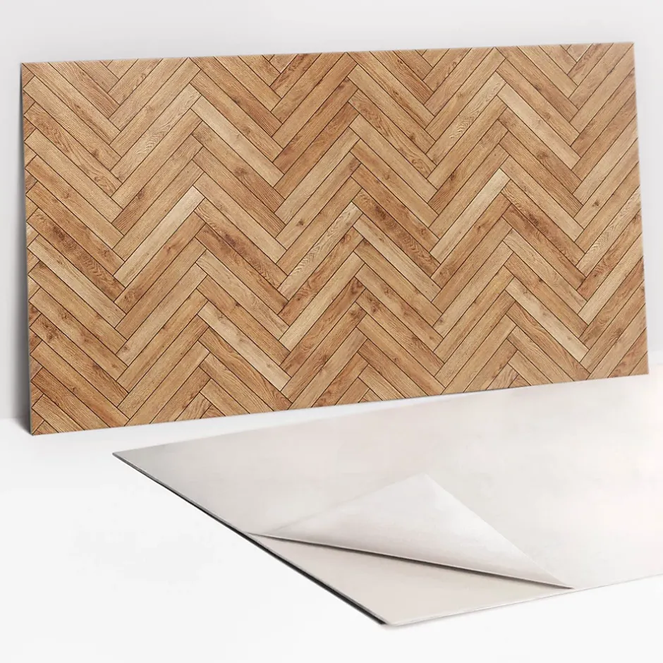 Tulup Panneau autocollant 100x50 cm Parquet en bois 1 pcs