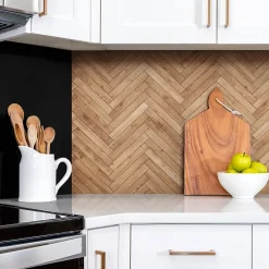 Tulup Panneau autocollant 100x50 cm Parquet en bois 1 pcs