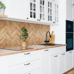 Tulup Panneau autocollant 100x50 cm Parquet en bois 1 pcs