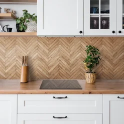 Tulup Panneau autocollant 100x50 cm Parquet en bois 1 pcs