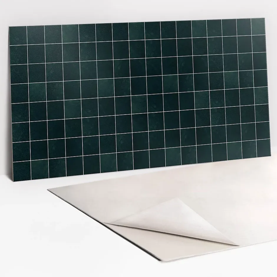 Panneau autocollant 100x50 cm Mosaïque vert bouteille 1 pcs-Tulup Discount