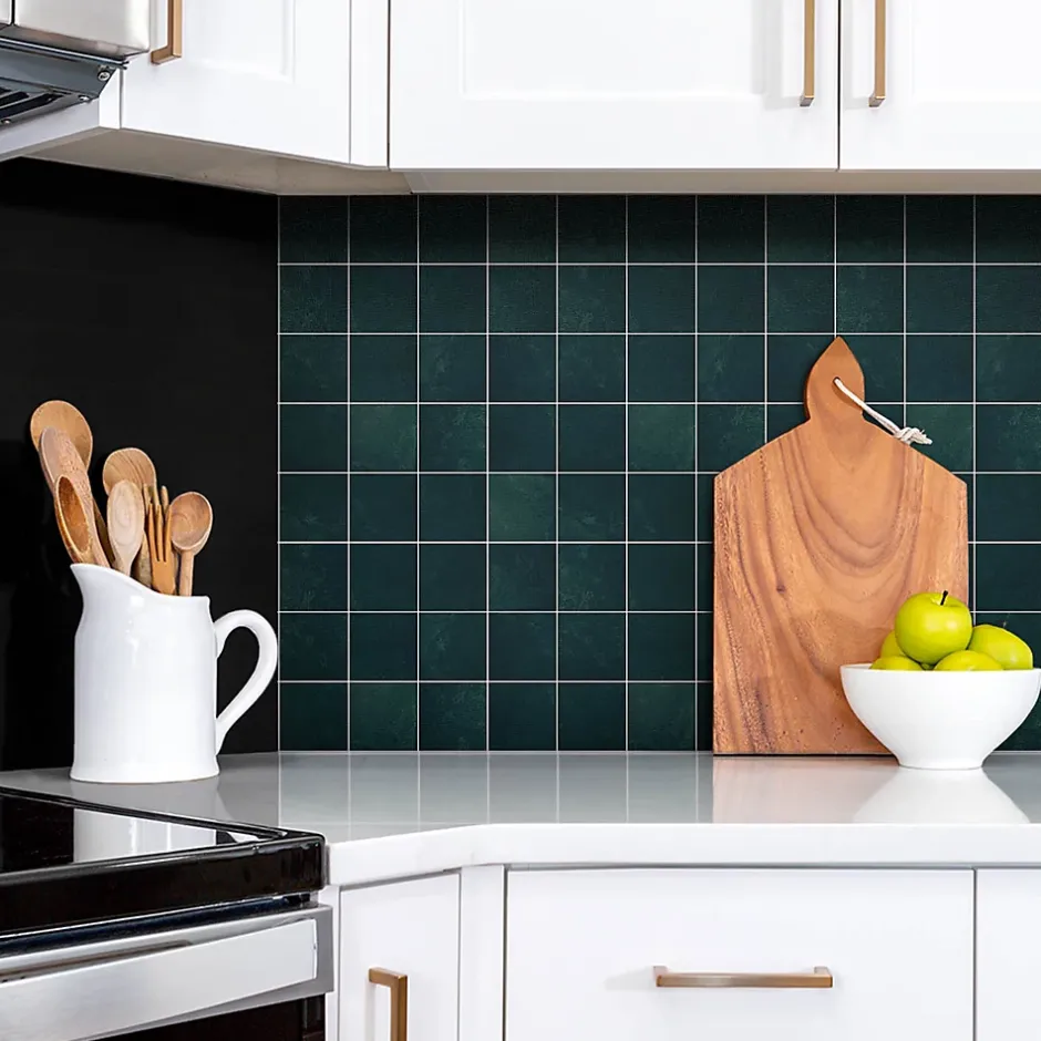 Panneau autocollant 100x50 cm Mosaïque vert bouteille 1 pcs-Tulup Discount