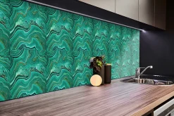 Tulup Panneau autocollant 100x50 cm Texture de la malachite 1 pcs