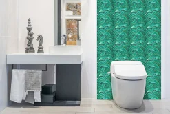 Tulup Panneau autocollant 100x50 cm Texture de la malachite 1 pcs