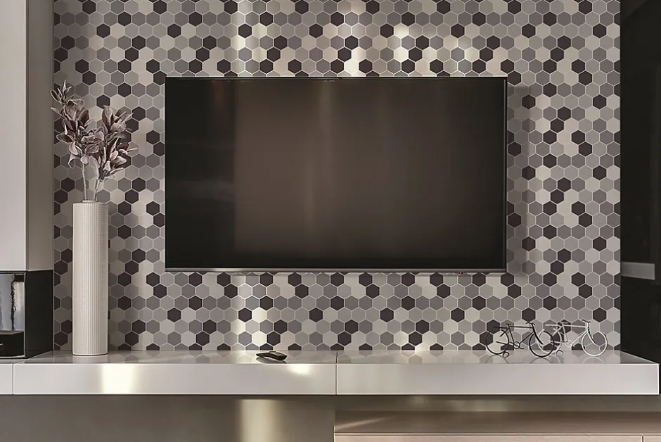 Panneau autocollant 100x50 cm Hexagone 1 pcs-Tulup Outlet