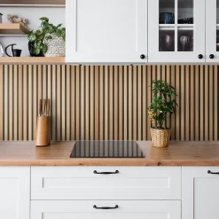 Panneau autocollant 100x50 cm Planches en bois lamelles 1 pcs-Tulup