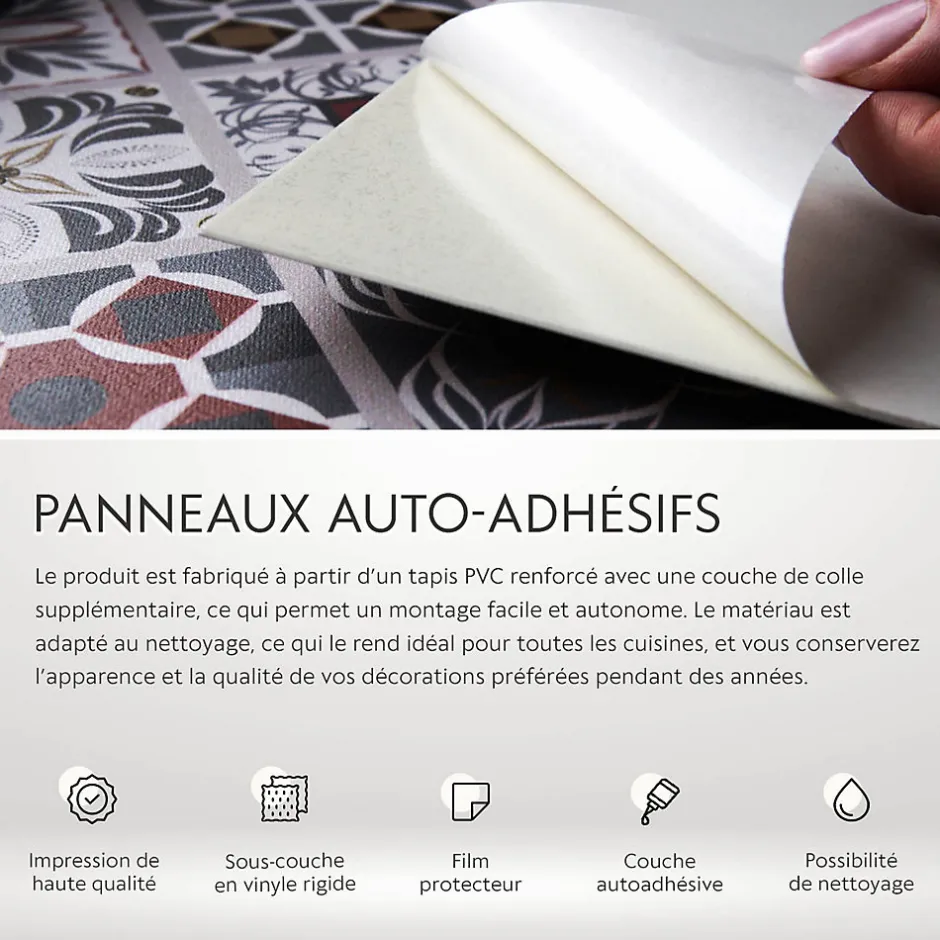 Panneau autocollant 100x50 cm Marbre foncé et or 1 pcs-Tulup Best