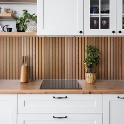 Tulup Panneau autocollant 100x50 cm Lattes de bois 1 pcs