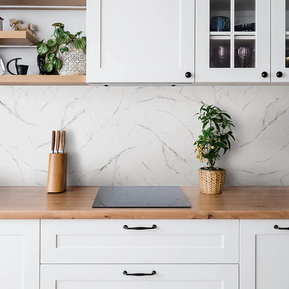 Panneau autocollant 100x50 cm Marbre clair 1 pcs-Tulup Clearance