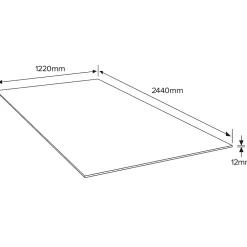 Panneau contreplaqué de feuillus - 244 x 122 cm, ép.12 mm (vendu au panneau)