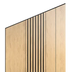 Panneau décoratif à lamelles Python en mdf imitation chêne fond noir 275X60 cm-Radex Outlet