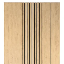 Panneau décoratif à lamelles Python en mdf imitation chêne fond noir 275X60 cm-Radex Outlet