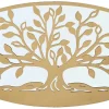 Mauro Ferretti Panneau décoratif 3D en métal doré et miroir arbre cm 120x2x60