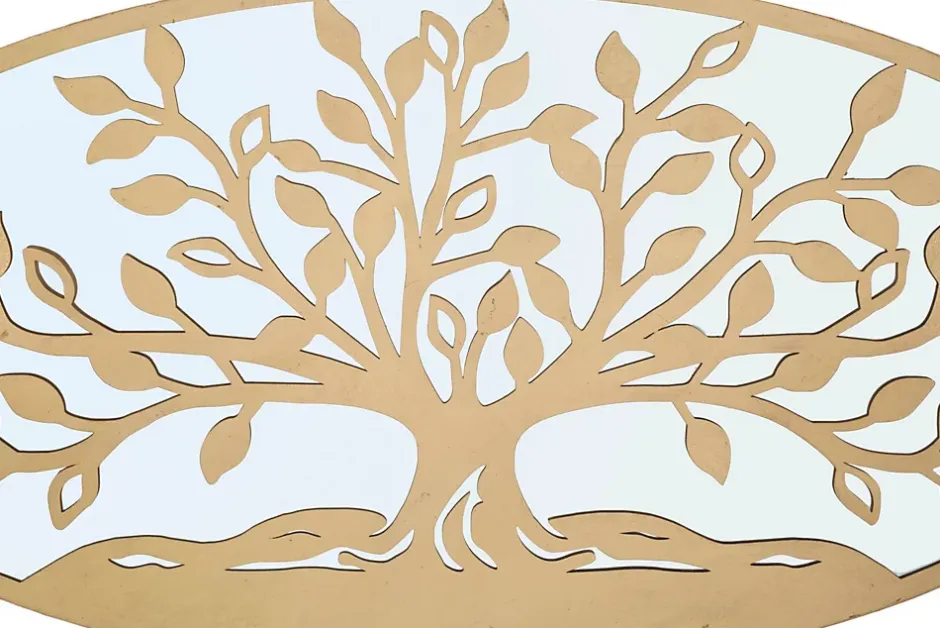 Mauro Ferretti Panneau décoratif 3D en métal doré et miroir arbre cm 120x2x60