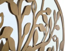 Mauro Ferretti Panneau décoratif 3D en métal doré et miroir arbre cm 120x2x60