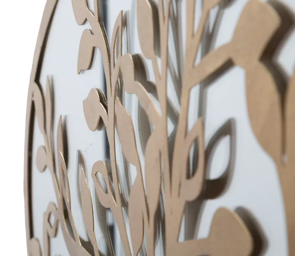 Mauro Ferretti Panneau décoratif 3D en métal doré et miroir arbre cm 120x2x60
