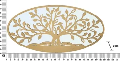 Mauro Ferretti Panneau décoratif 3D en métal doré et miroir arbre cm 120x2x60
