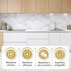 Divina Home Panneau décoratif en grès cérame effet marbre, lot de 6 pièces, revêtement mural PVC 4,3 m², finition UV, 120x60 cm, marbre gris