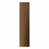 Panneau décoratif en PVC imitation lattes de bois, lot de 10 pièces, 120x30 cm, revêtement mural noyer clair-Divina Home Outlet