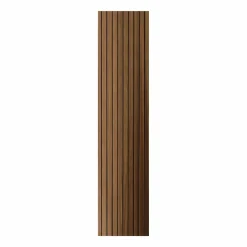 Panneau décoratif en PVC imitation lattes de bois, lot de 10 pièces, 120x30 cm, revêtement mural noyer clair-Divina Home Outlet