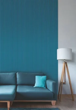 Panneau décoratif fraisé Caiman bleu L.280x l.60cm Ep. 1,5cm-Foge