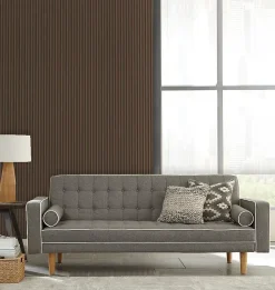 Panneau décoratif fraisé Caiman effet noyer L.280x l.60cm Ep. 1,5cm-Foge Best