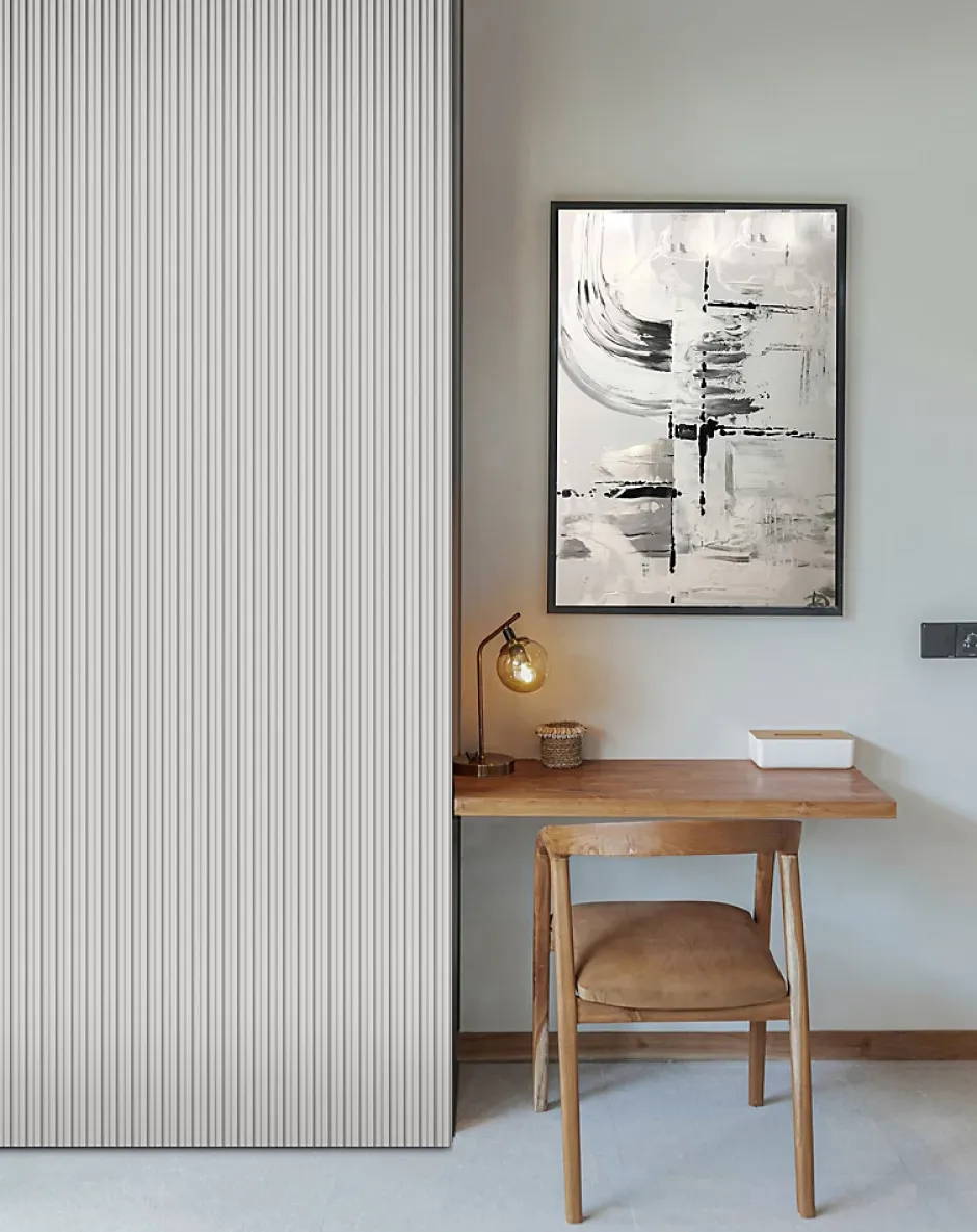 Panneau décoratif fraisé Caiman blanc L.280x l.60cm Ep. 1,5cm-Foge Best