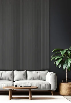 Panneau décoratif fraisé Serval gris L.280x l.60cm Ep. 1,5cm-Foge Outlet