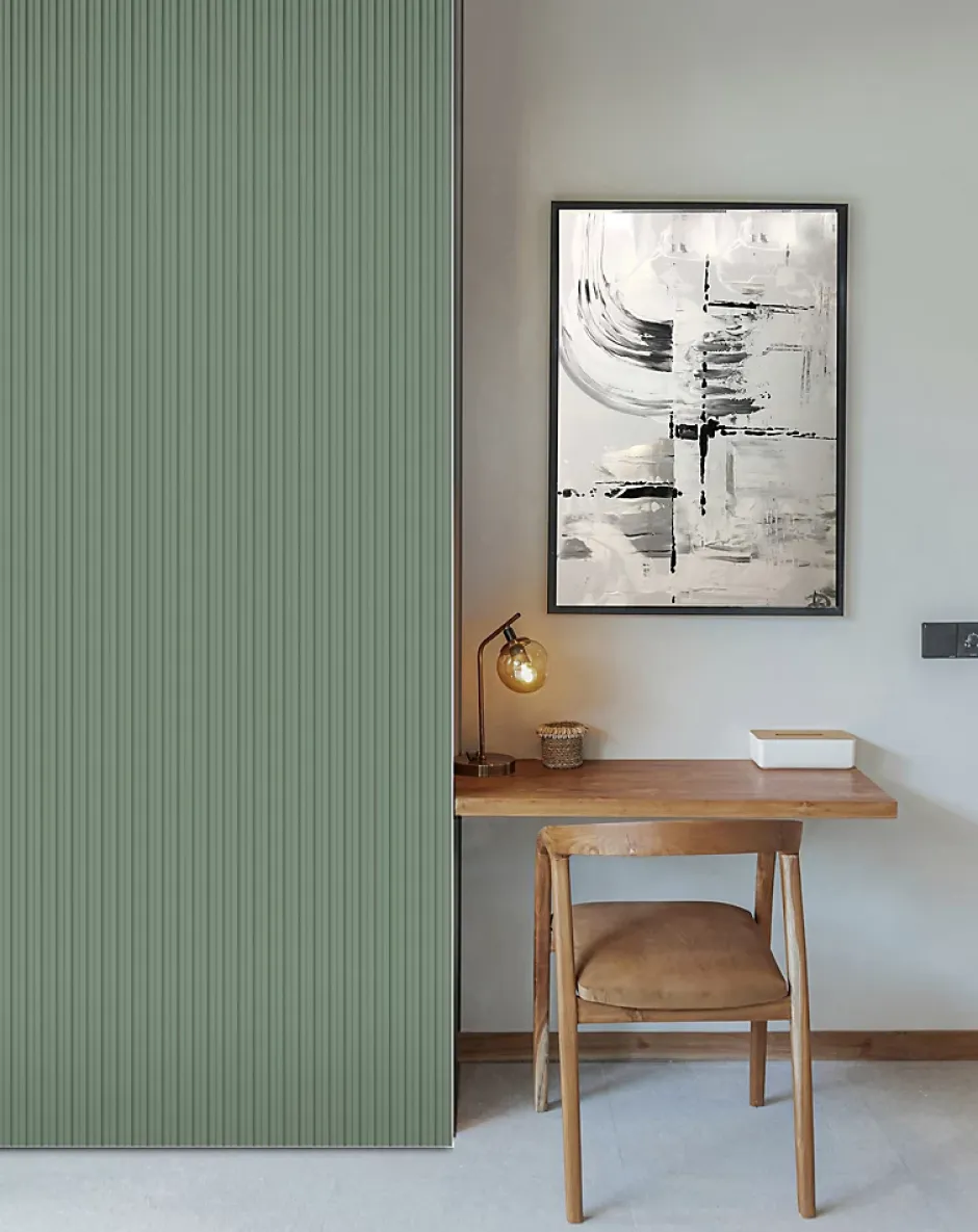 Foge Panneau décoratif fraisé Serval vert olive L.280x l.60cm Ep. 1,5cm