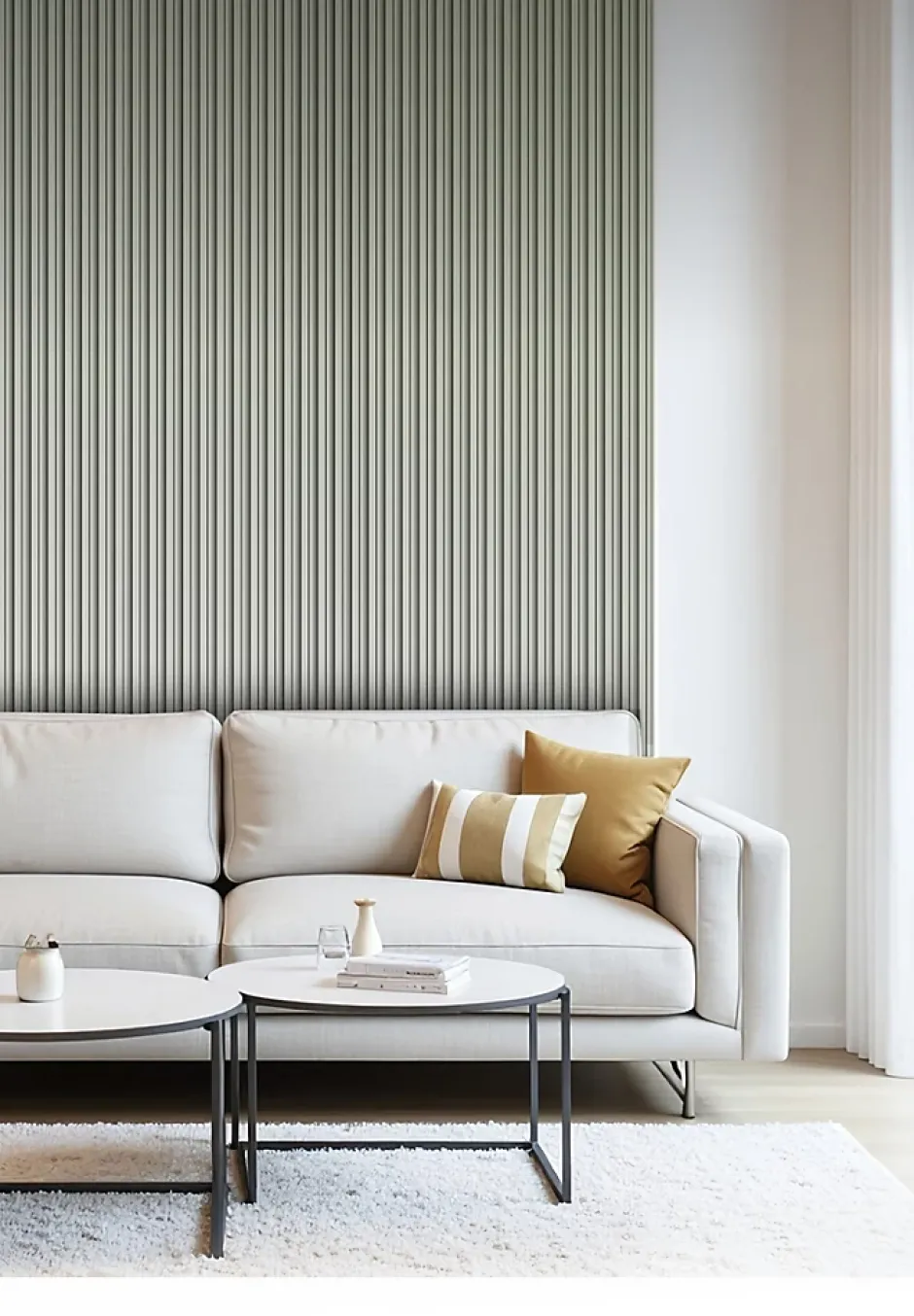 Foge Panneau décoratif fraisé Serval vert olive L.280x l.60cm Ep. 1,5cm