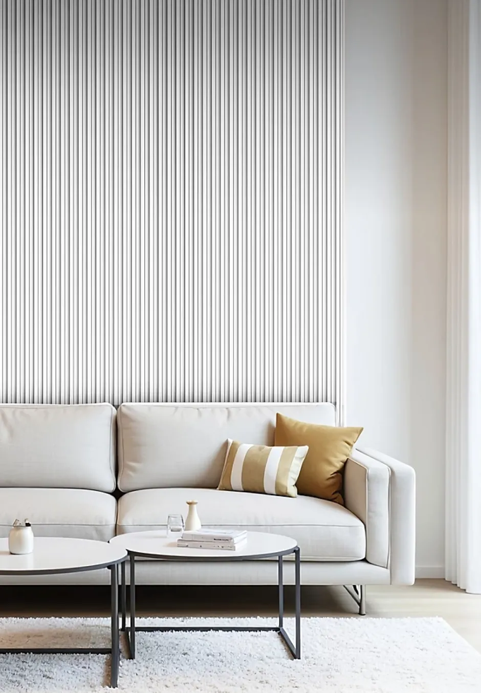 Panneau décoratif fraisé Serval blanc L.280x l.60cm Ep. 1,5cm-Foge New