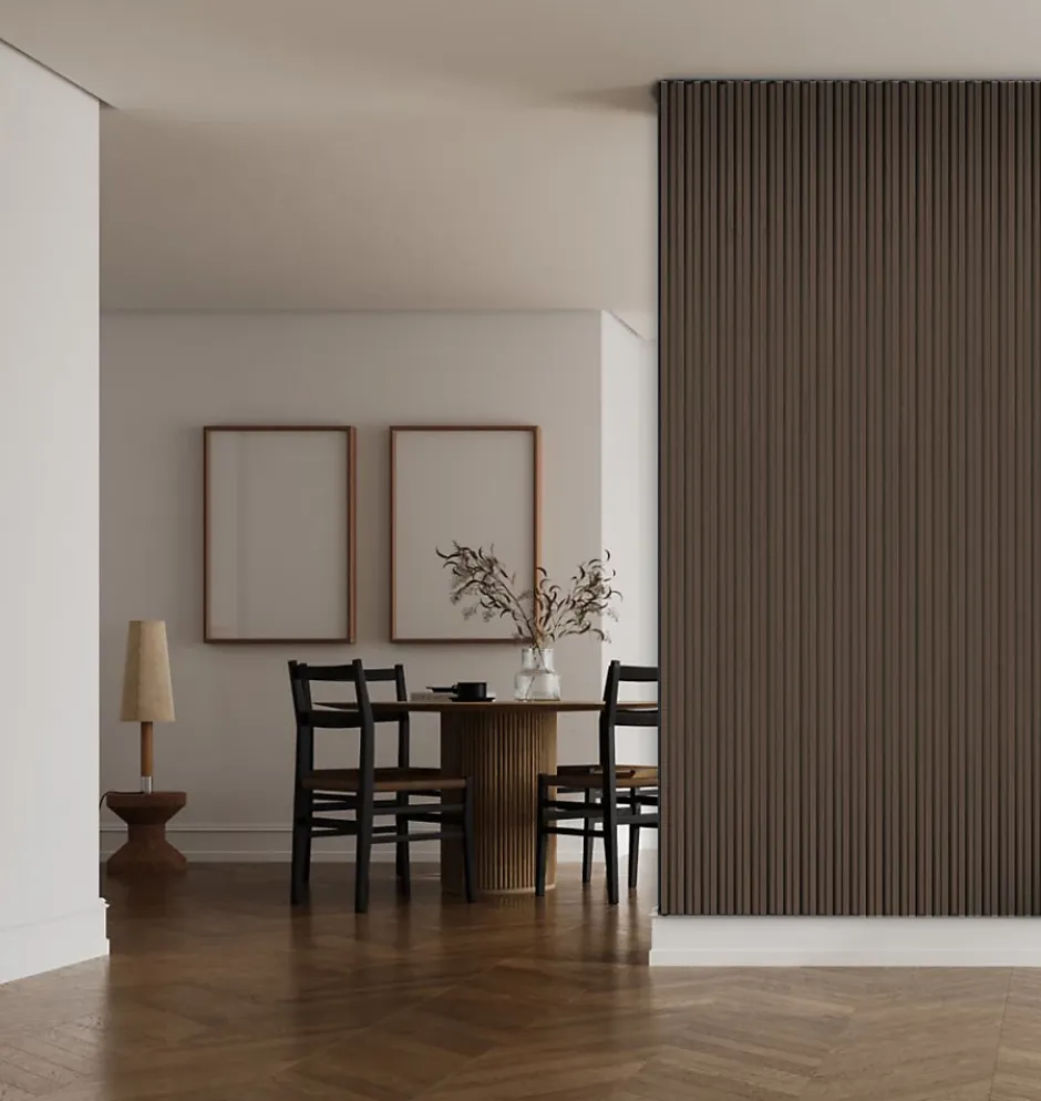 Panneau décoratif fraisé Serval effet noyer L.280x l.60cm Ep. 1,5cm-Foge Outlet