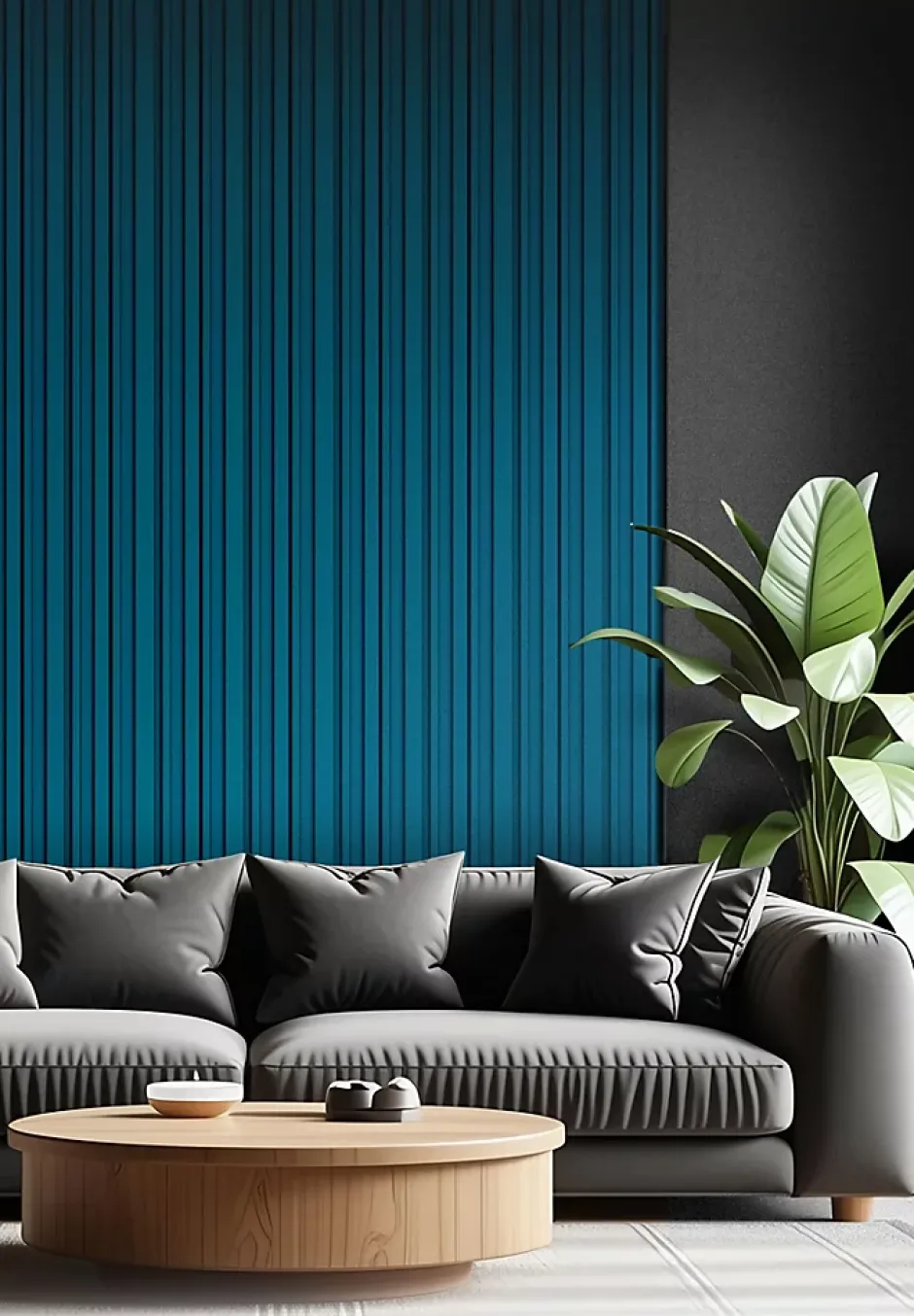 Foge Panneau décoratif fraisé Wallaby bleu L.280x l.60cm Ep. 1,5cm