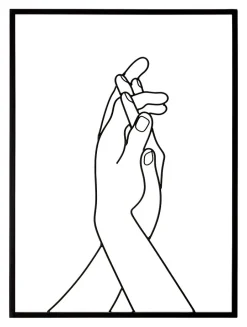 Mauro Ferretti Panneau décoratif mains 3D en métal noir 40x1x55 cm