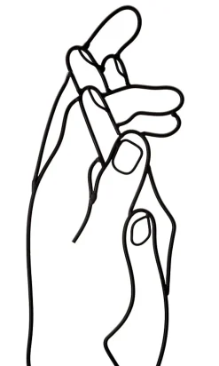 Mauro Ferretti Panneau décoratif mains 3D en métal noir 40x1x55 cm