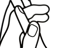 Mauro Ferretti Panneau décoratif mains 3D en métal noir 40x1x55 cm