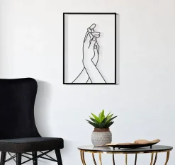 Mauro Ferretti Panneau décoratif mains 3D en métal noir 40x1x55 cm