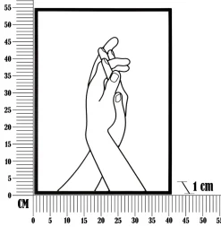 Mauro Ferretti Panneau décoratif mains 3D en métal noir 40x1x55 cm